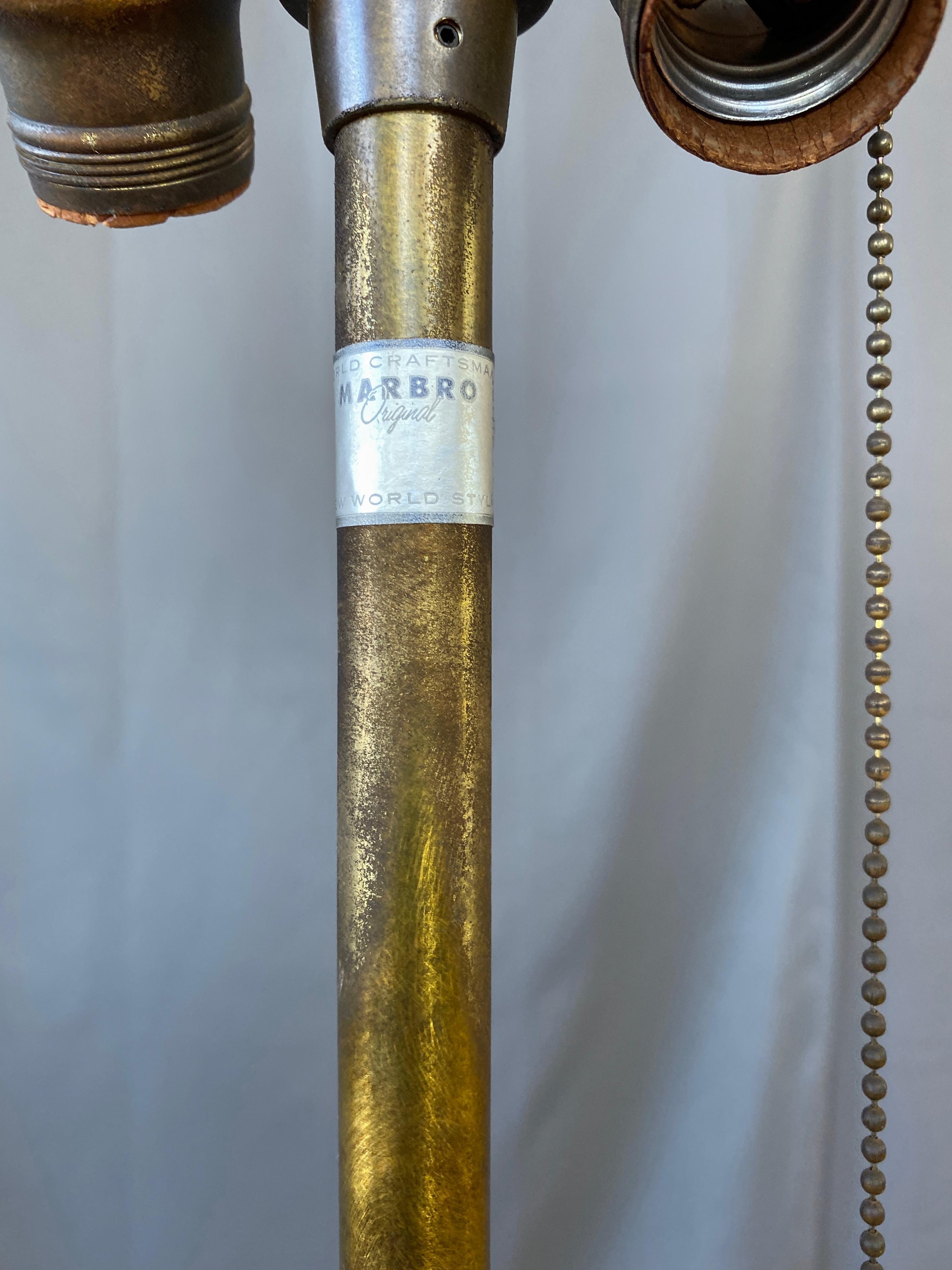 Marbro James Mont-Style Chinese Archaistic Tall Brass Table Lamp, 1950s For Sale 3