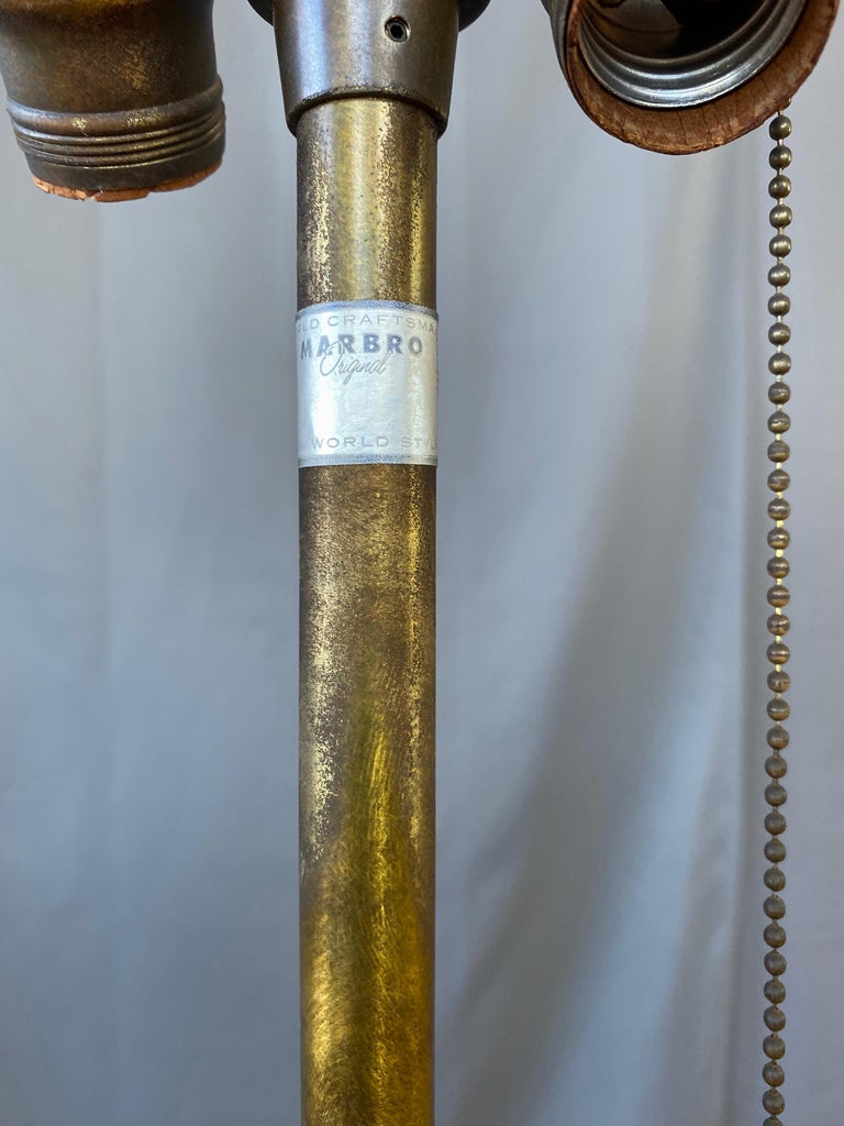 Marbro James Mont-Style Chinese Archaistic Tall Brass Table Lamp, 1950s For Sale 6