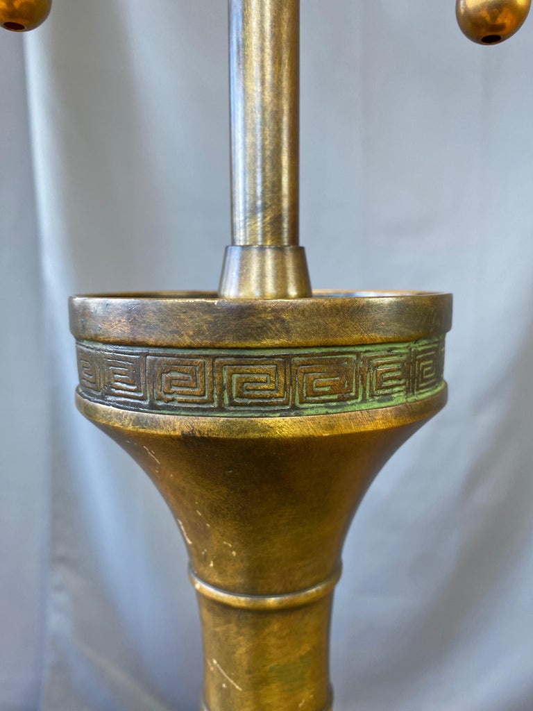 Marbro James Mont-Style Chinese Archaistic Tall Brass Table Lamp, 1950s For Sale 10