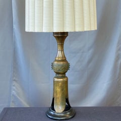 Marbro James Mont-Style Chinese Archaistic Tall Brass Table Lamp, 1950s