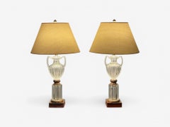 Marbro Lamp Co., Hollywood Regency, Glass, Brass, Urn Form Table Lamps, 2000s