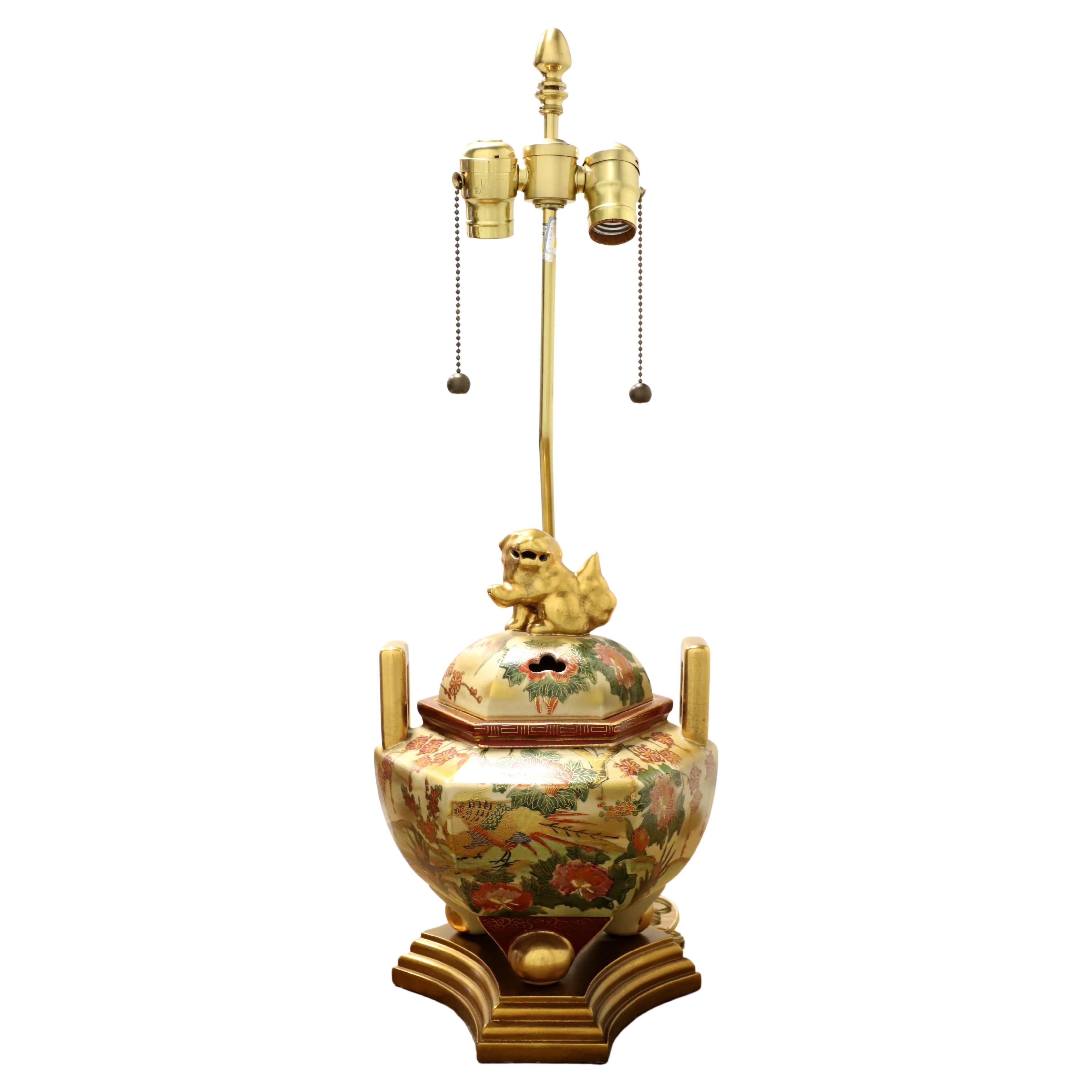 MARBRO LAMP CO Porcelain Chinese Foo Dog Table Lamp For Sale