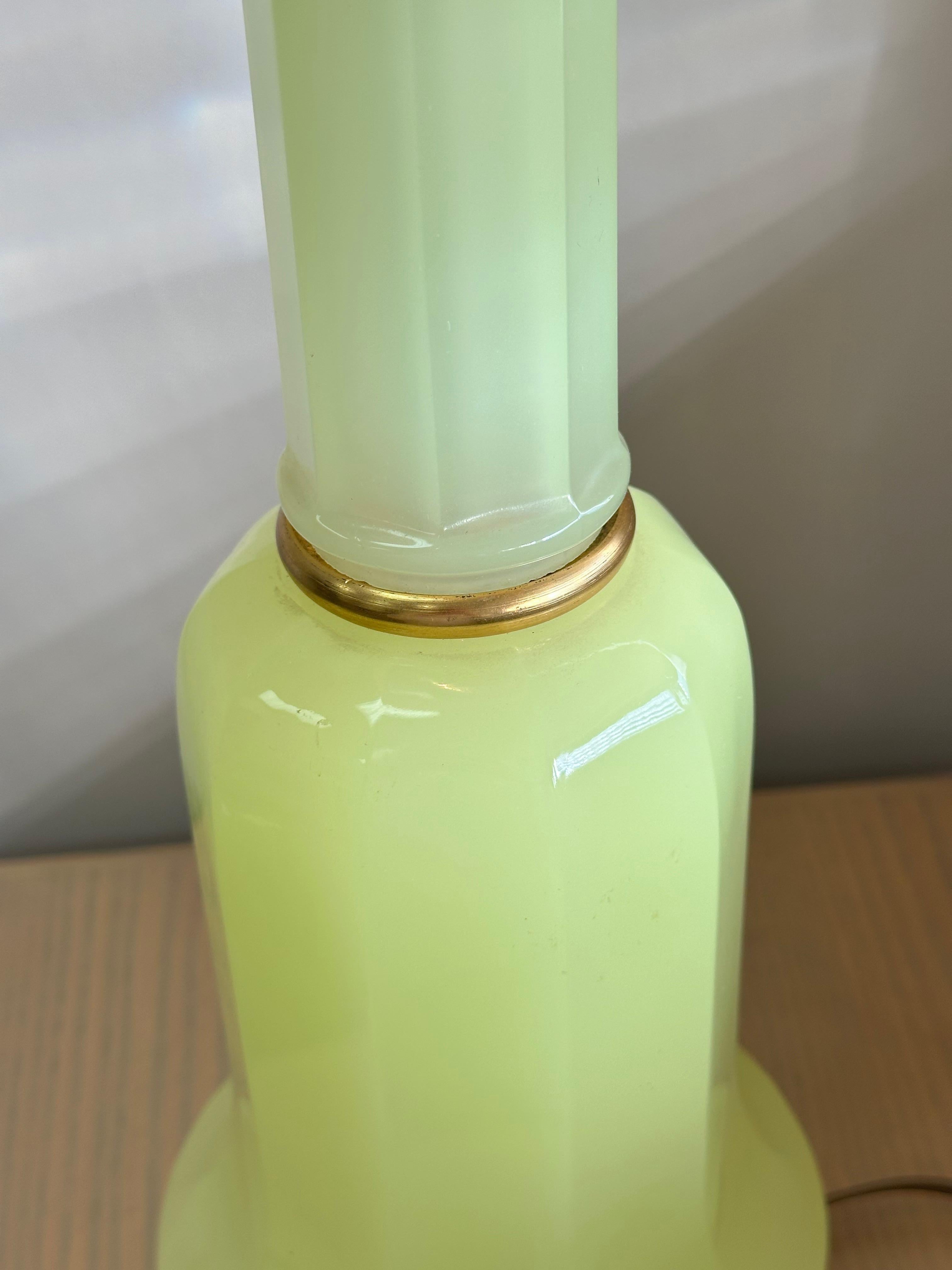 Mid-Century Modern Marbro Lamp Company Uranium Glass Table Lamp