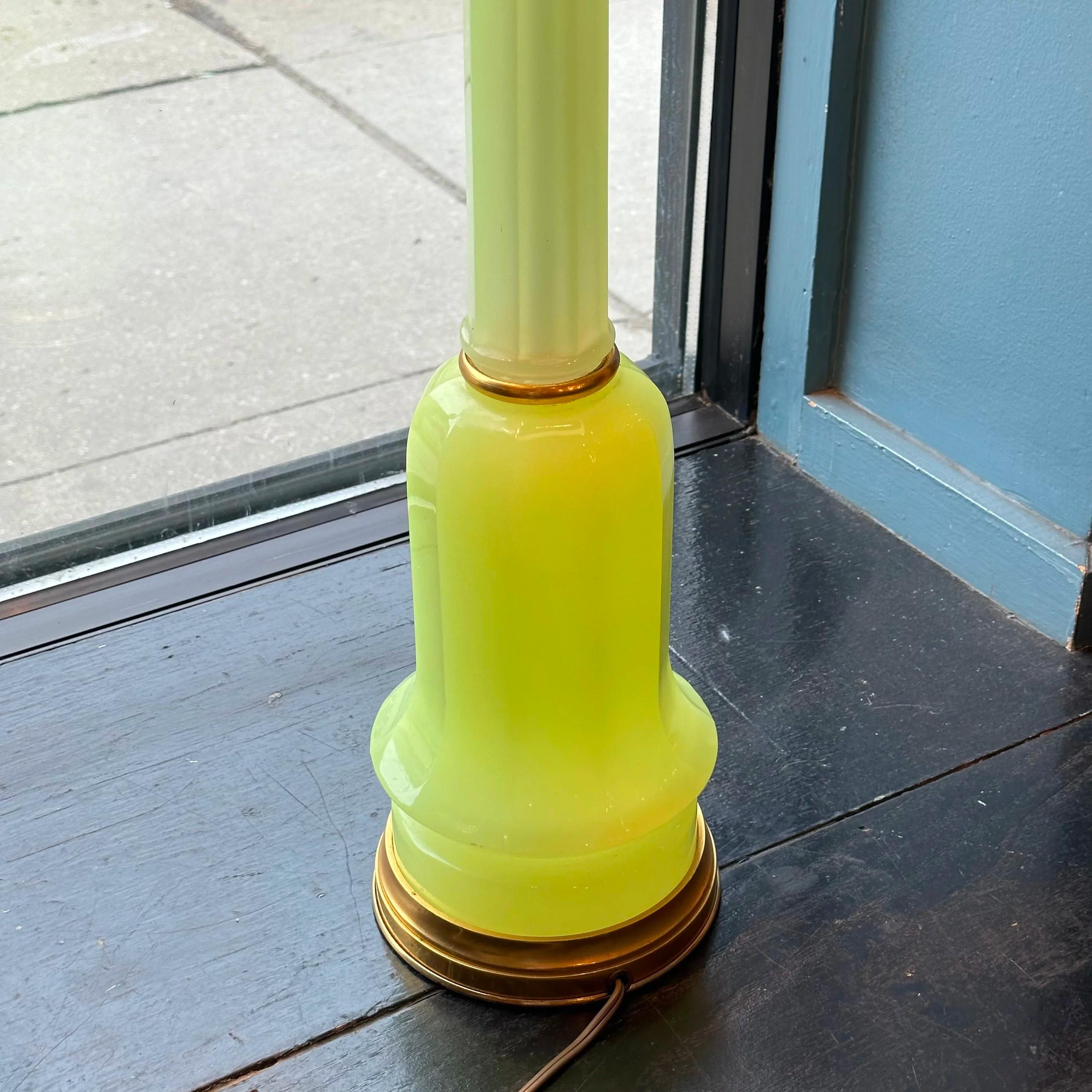 American Marbro Lamp Company Uranium Glass Table Lamp
