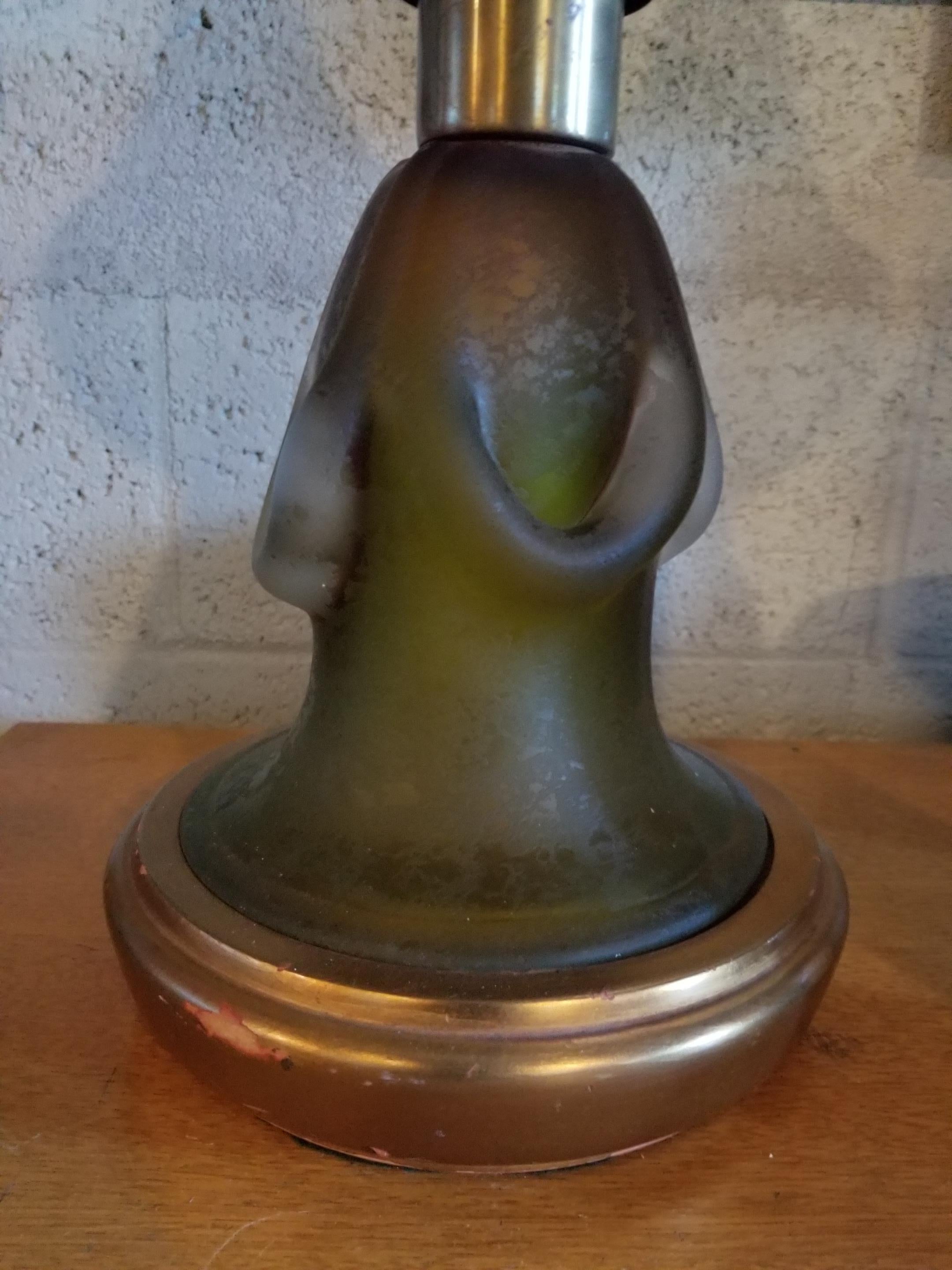 Mid-Century Modern Marbro Midcentury Art Glass Table Lamp For Sale
