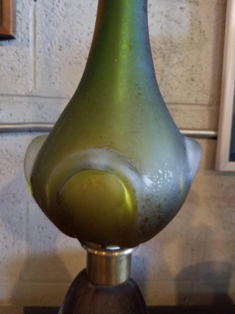 American Marbro Midcentury Art Glass Table Lamp For Sale