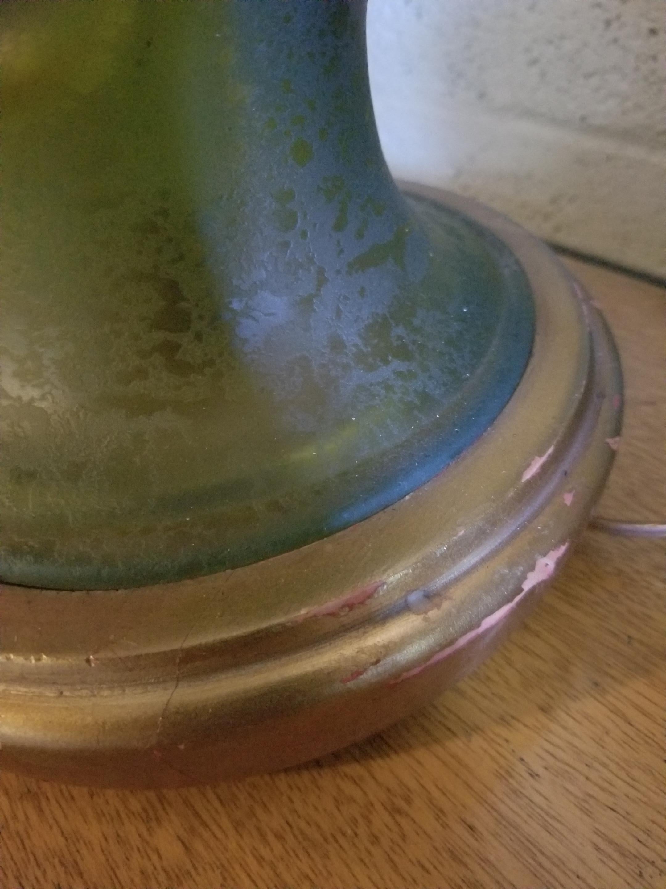 Lampe de table en verre d'art vert Marbro en vente 1