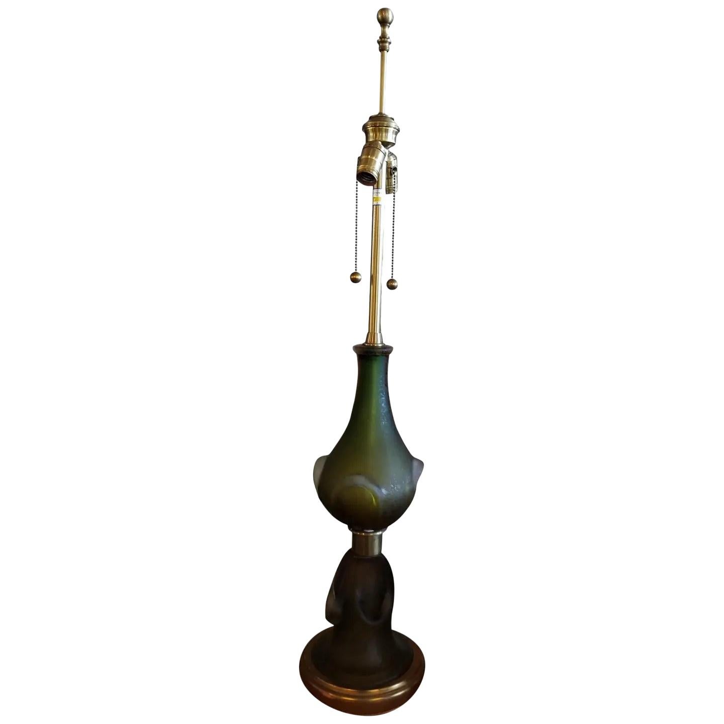 Marbro Midcentury Art Glass Table Lamp