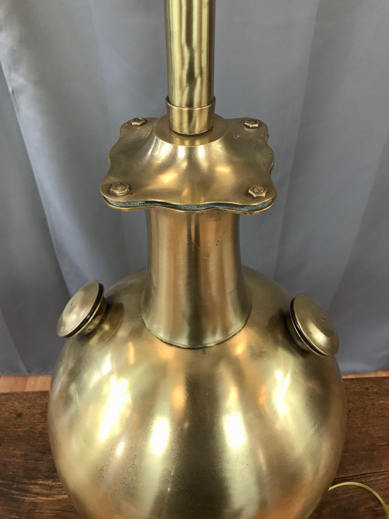 Marbro Monumental Solid Brass “Diving Bell” Table Lamp For Sale at 1stDibs