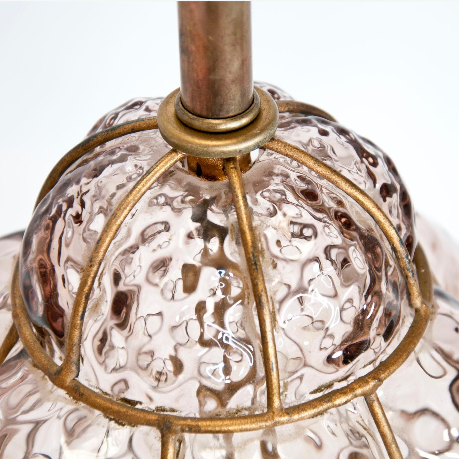 Marbro Murano Caged Glass Lamp In Good Condition For Sale In Palm Springs, CA