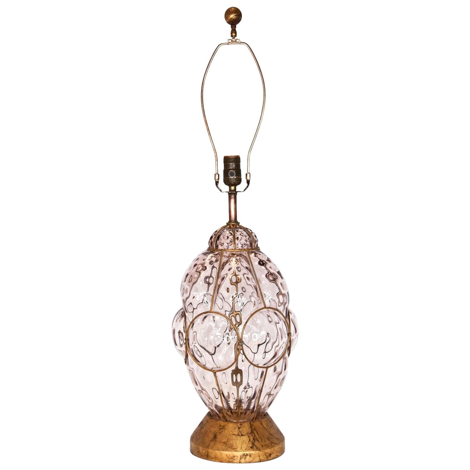 Marbro Murano Caged Glass Lamp