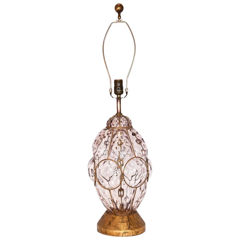 Marbro Murano Caged Glass Lamp For Sale