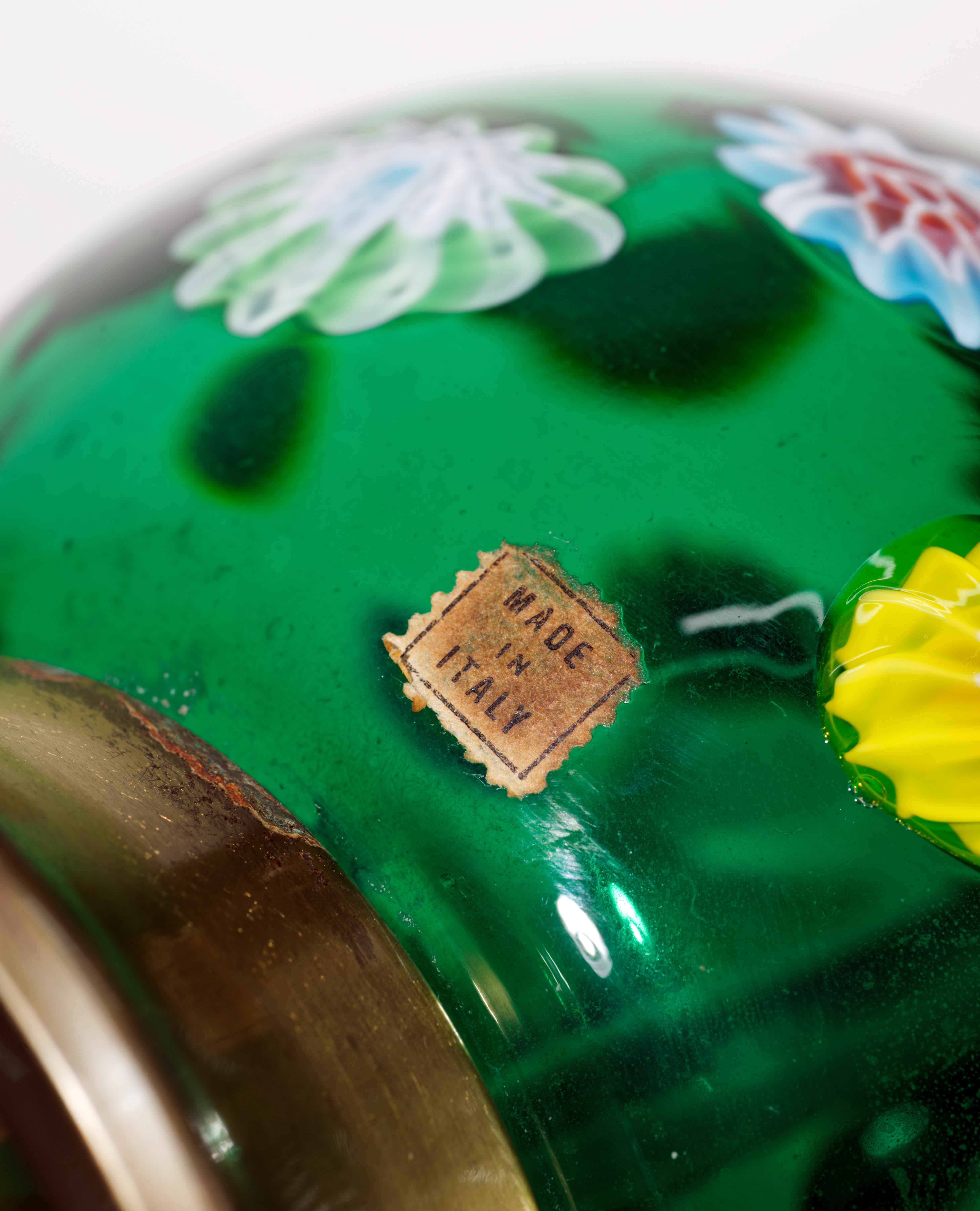 Marbro Lámpara de mesa de cristal de Murano Millefiori, años 50-1960, doblemente firmada en venta 2