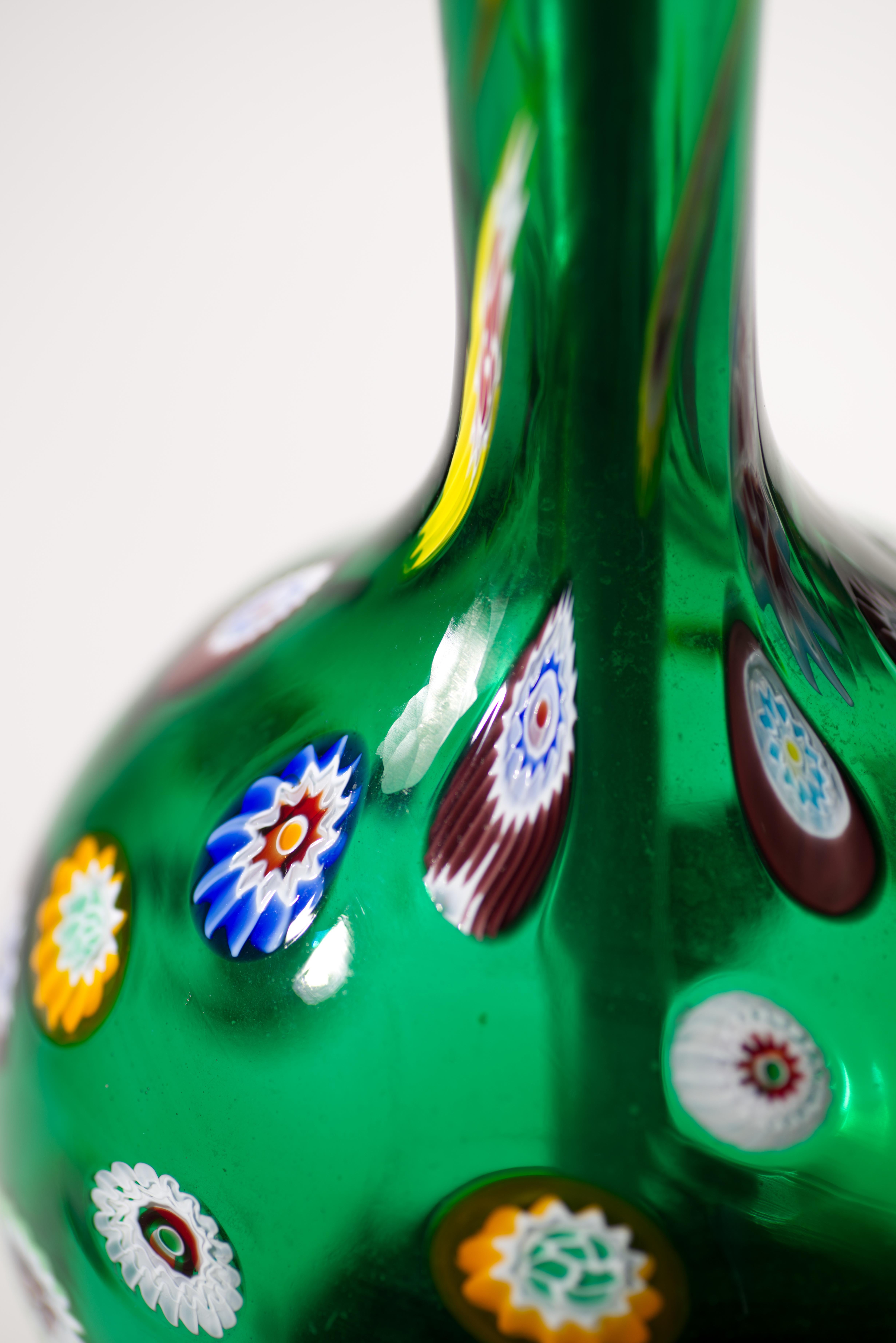 Marbro Lámpara de mesa de cristal de Murano Millefiori, años 50-1960, doblemente firmada en venta 4