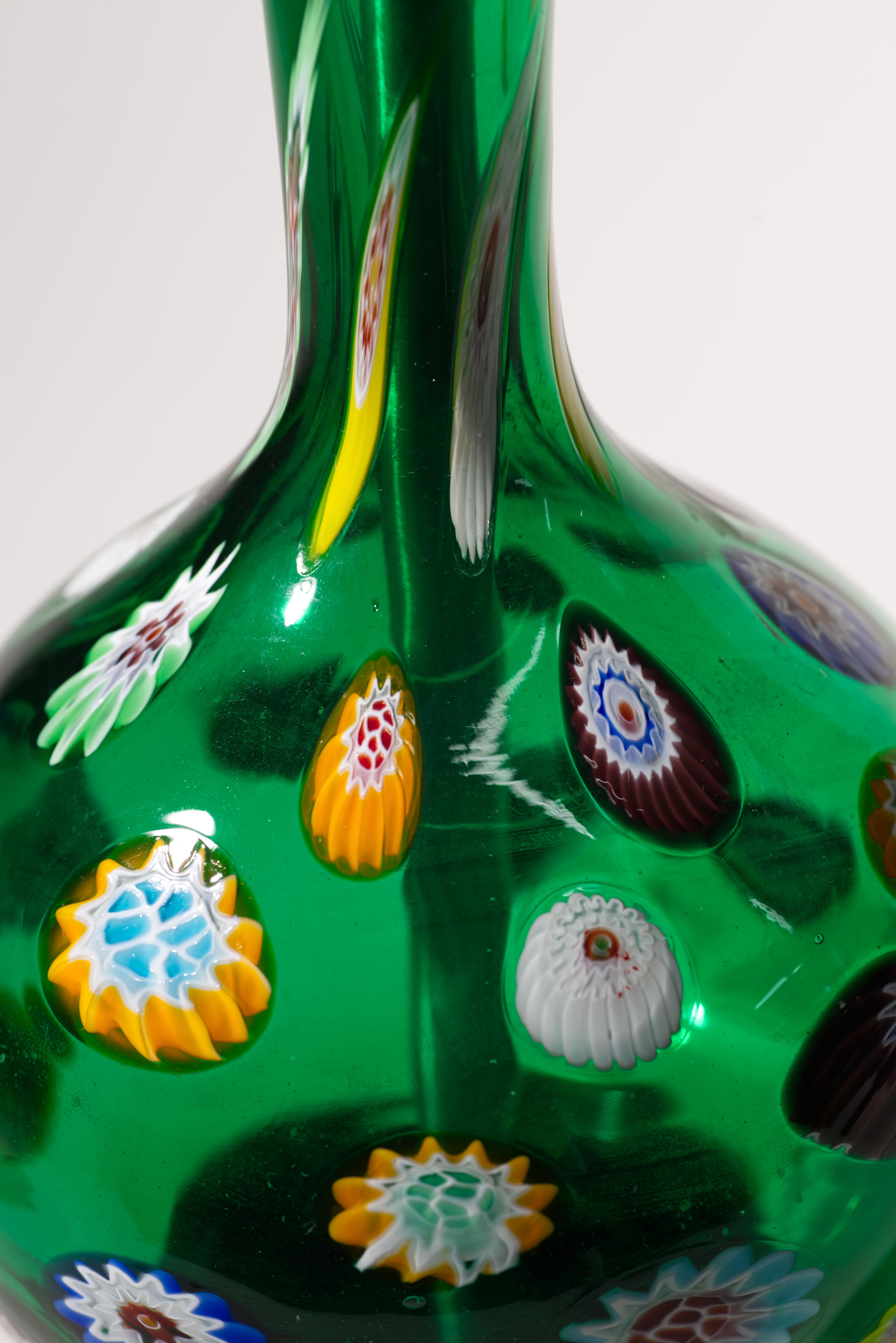 Marbro Lámpara de mesa de cristal de Murano Millefiori, años 50-1960, doblemente firmada en venta 6