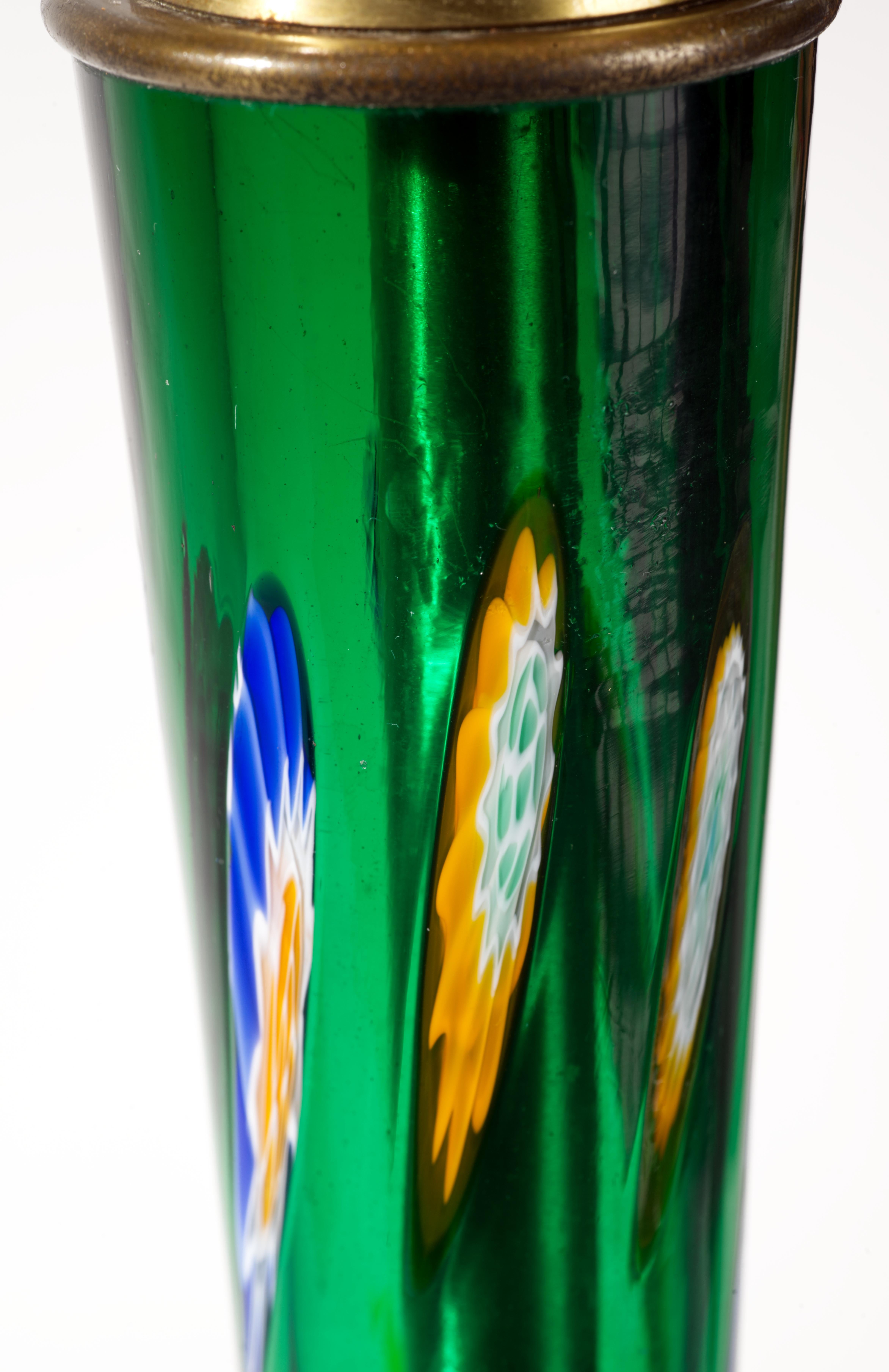 Marbro Lámpara de mesa de cristal de Murano Millefiori, años 50-1960, doblemente firmada en venta 7