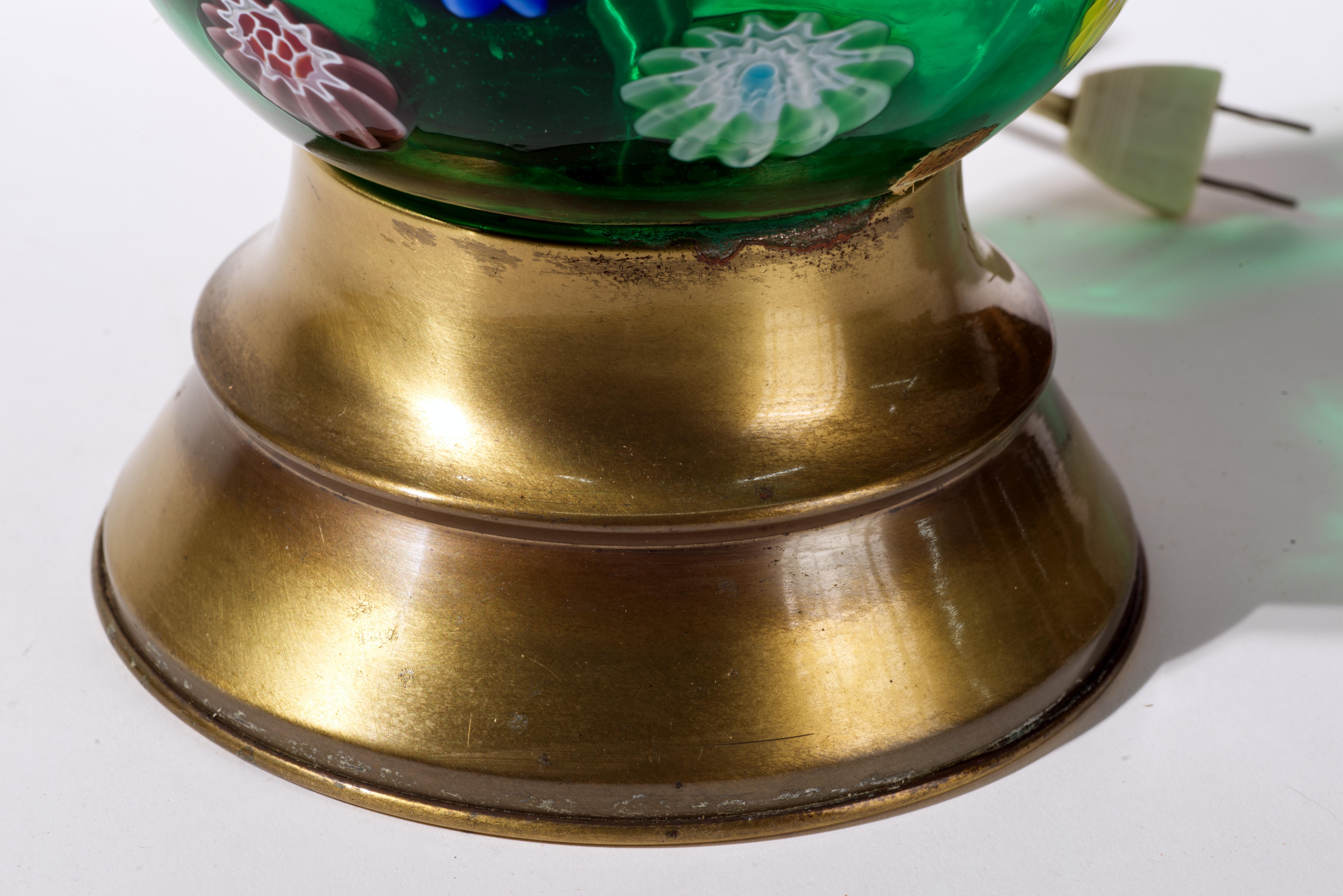 Marbro Lámpara de mesa de cristal de Murano Millefiori, años 50-1960, doblemente firmada en venta 10