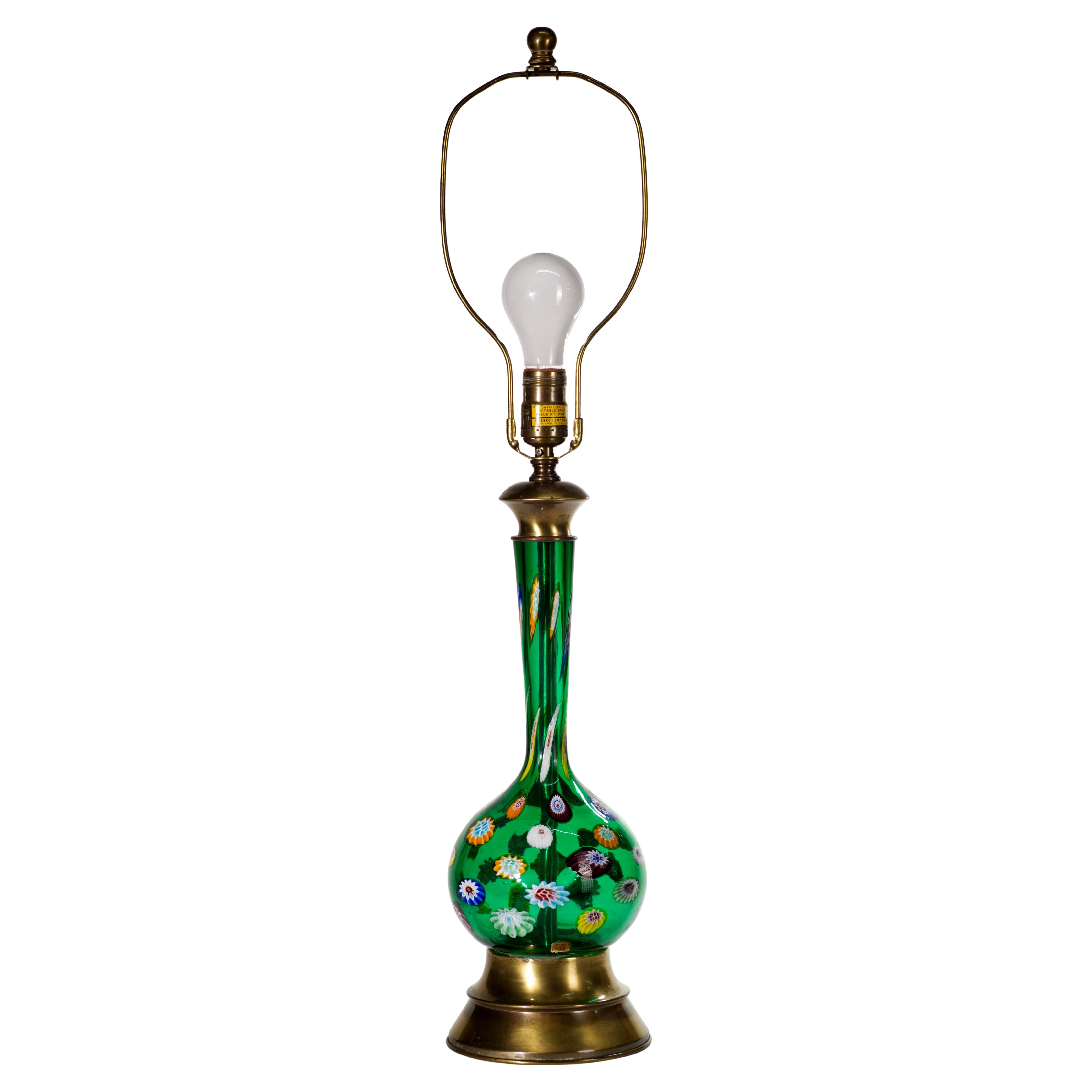 Marbro Murano Glas Millefiori Tischlampe, 1950er-1960er Jahre, doppelt signiert
