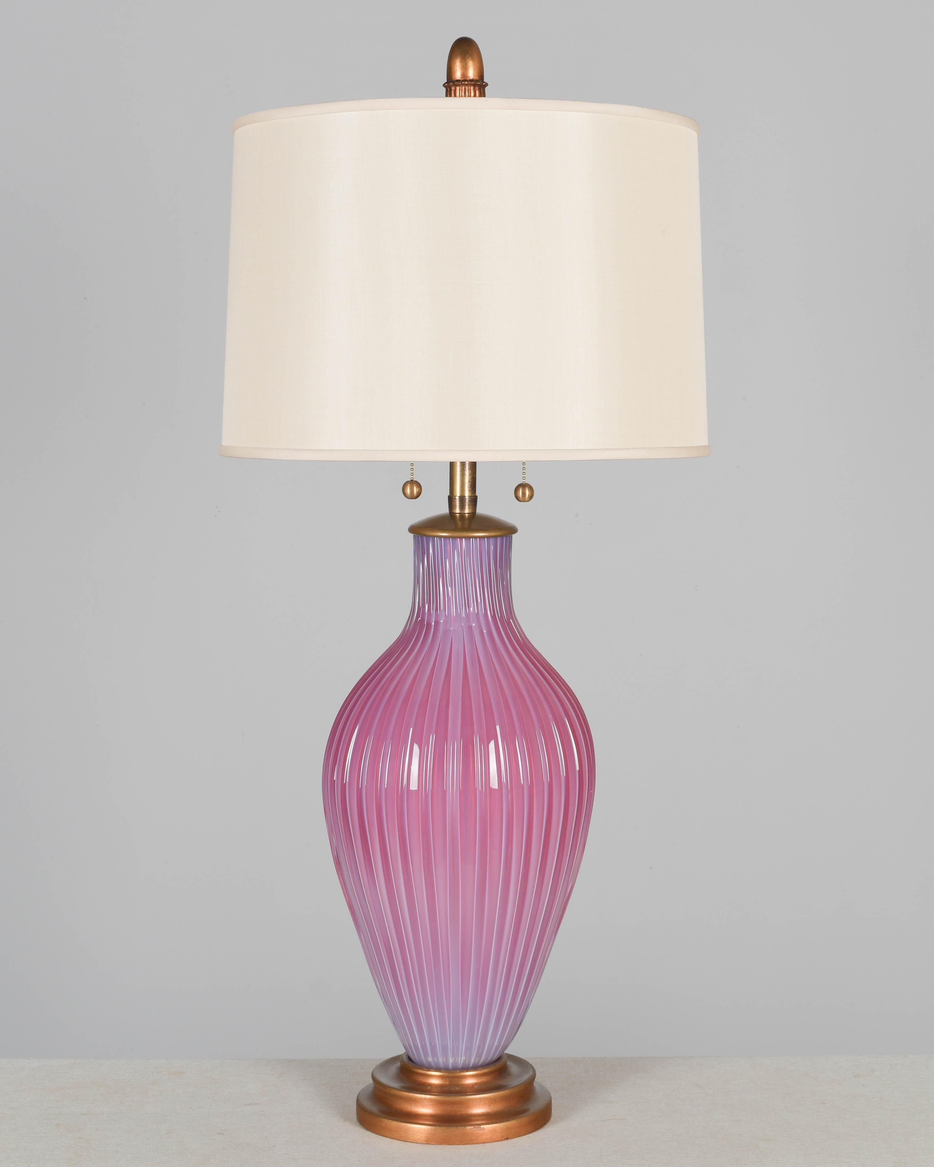 Mid-Century Modern Marbro Murano Glass Seguso Mid Century Lamp For Sale
