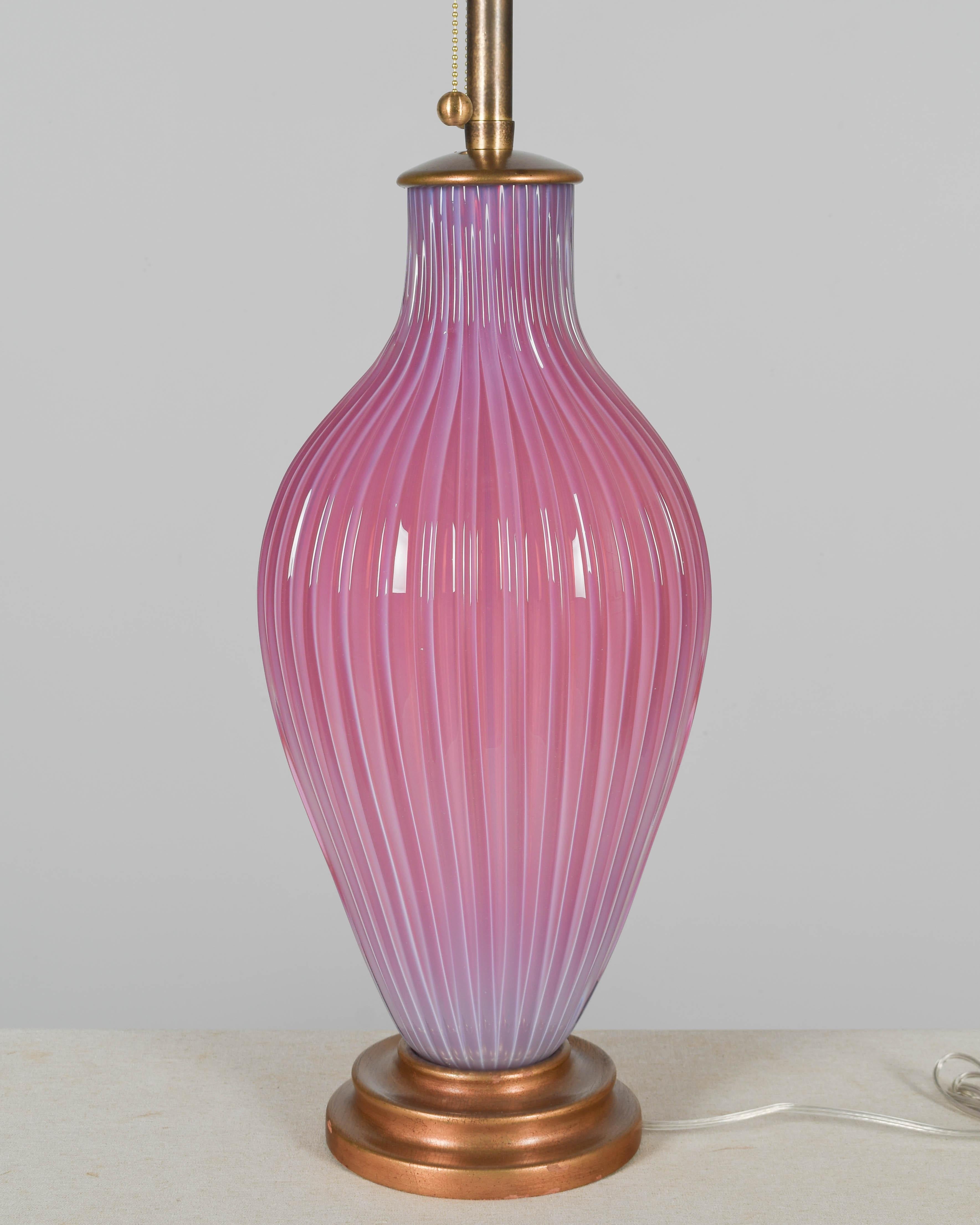 Marbro Murano Glass Seguso Mid Century Lamp For Sale 1