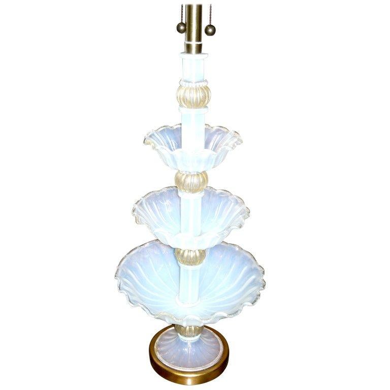 Marbro Murano Glass Three-Tier Center Piece Fitted as a Lamp