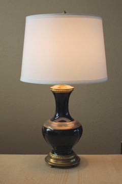 Marbro *Original* Italian Porcelain Table Lamp! Only 1. Cobalt Blue 1960s Empire