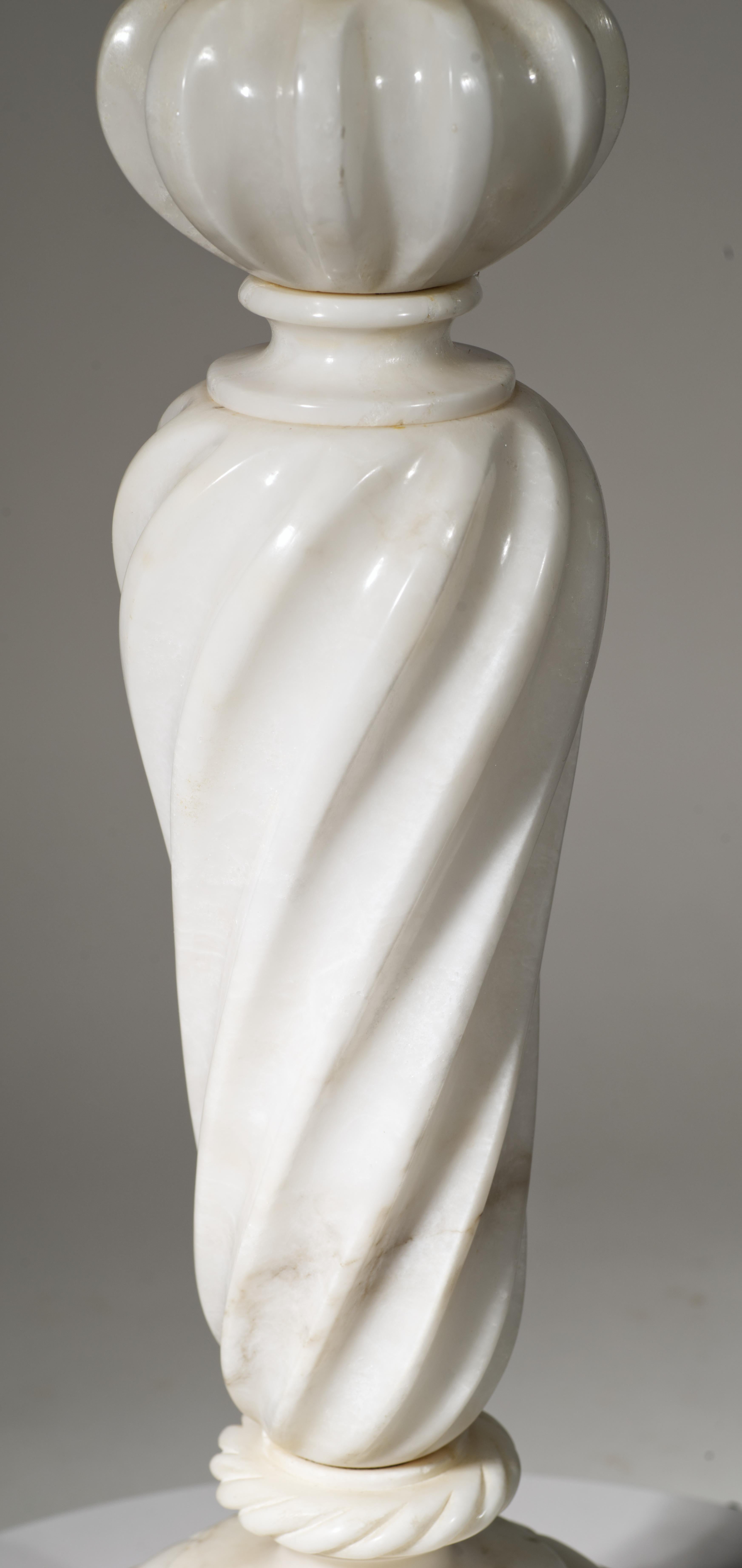 Marbro Pair of Custom Monumental Marble Chess King and Queen Lamps, 1960s For Sale 12