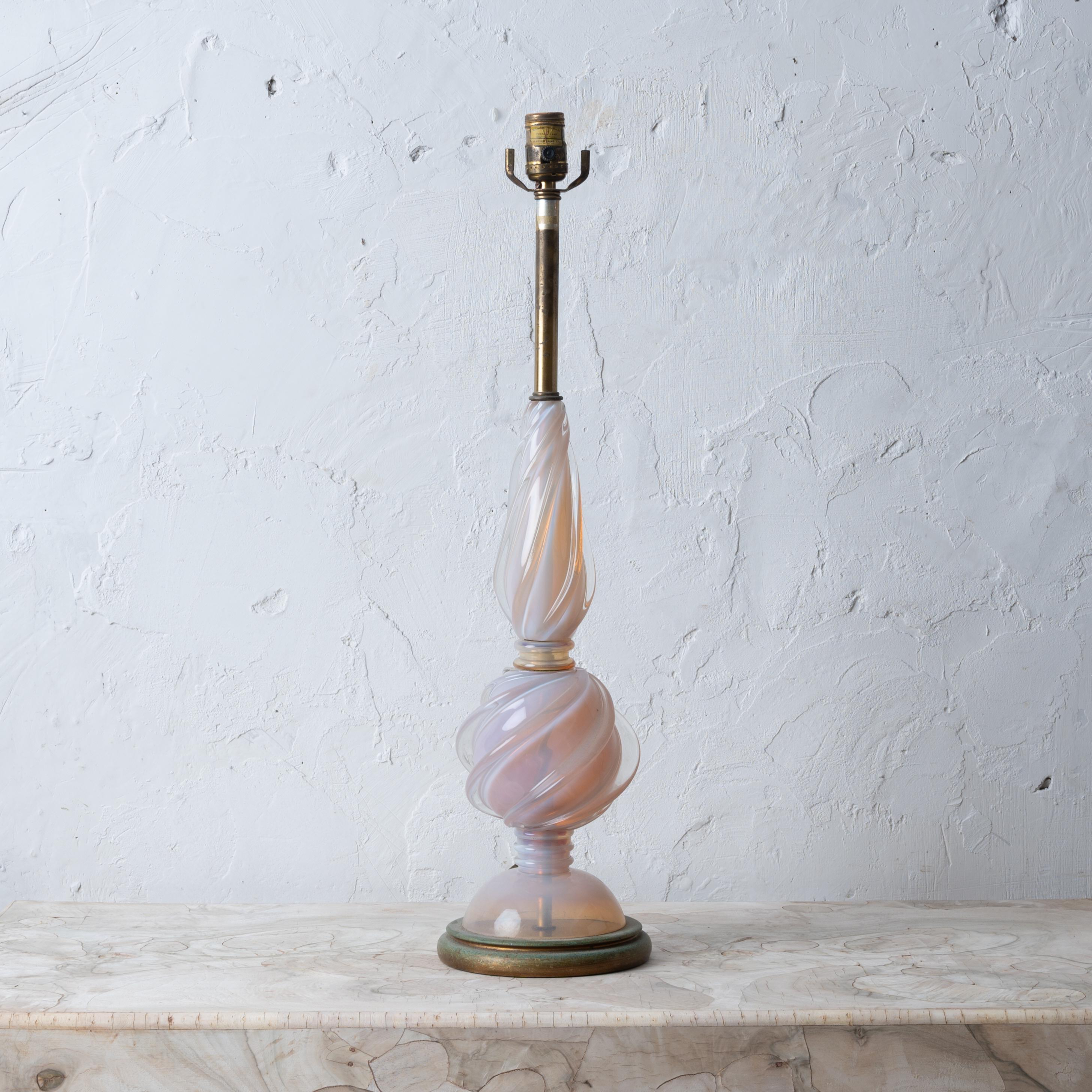 Américain Lampe en verre Murano Seguso, 1960s en vente