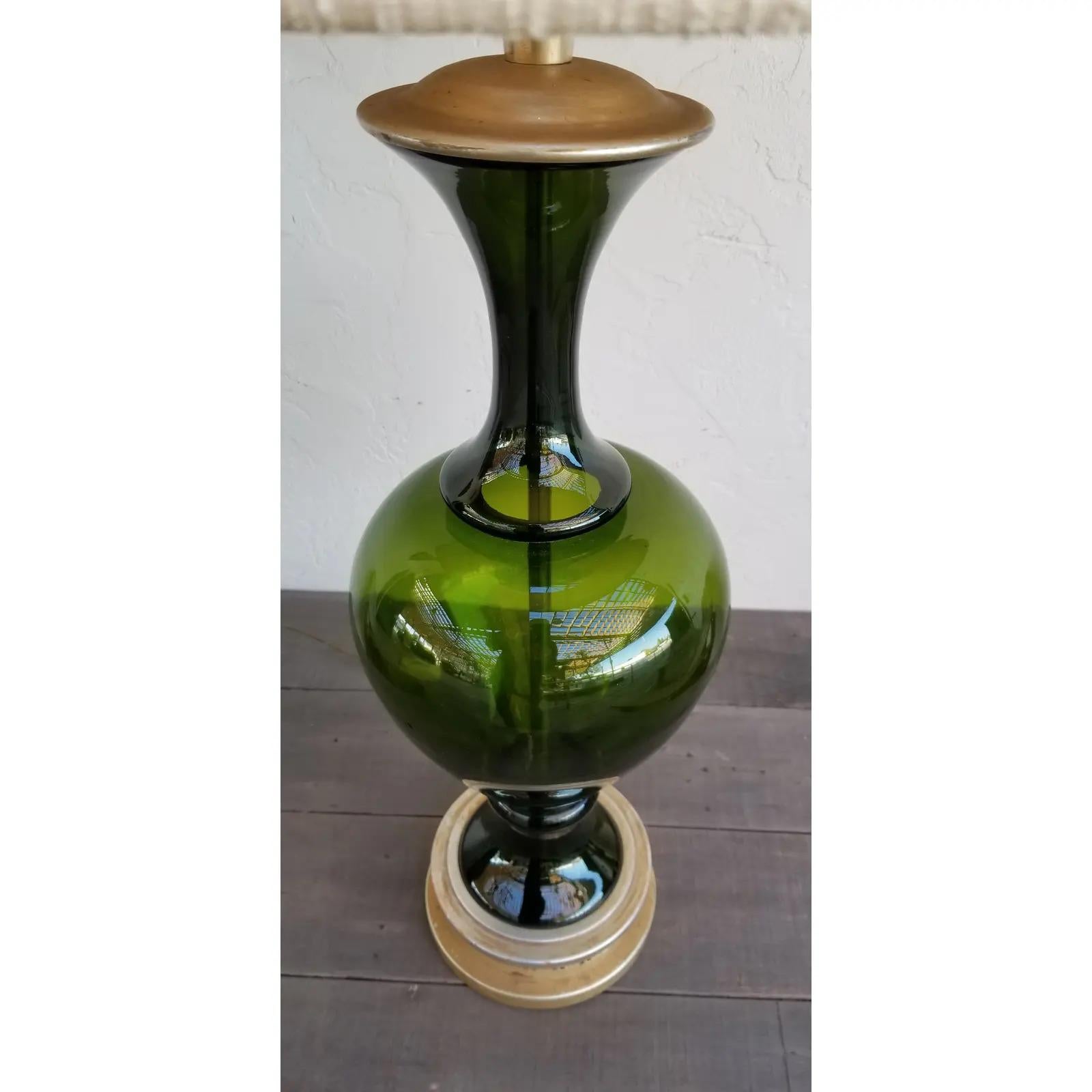 Mid-Century Modern Lampe de bureau en verre tourné Marbro en vente