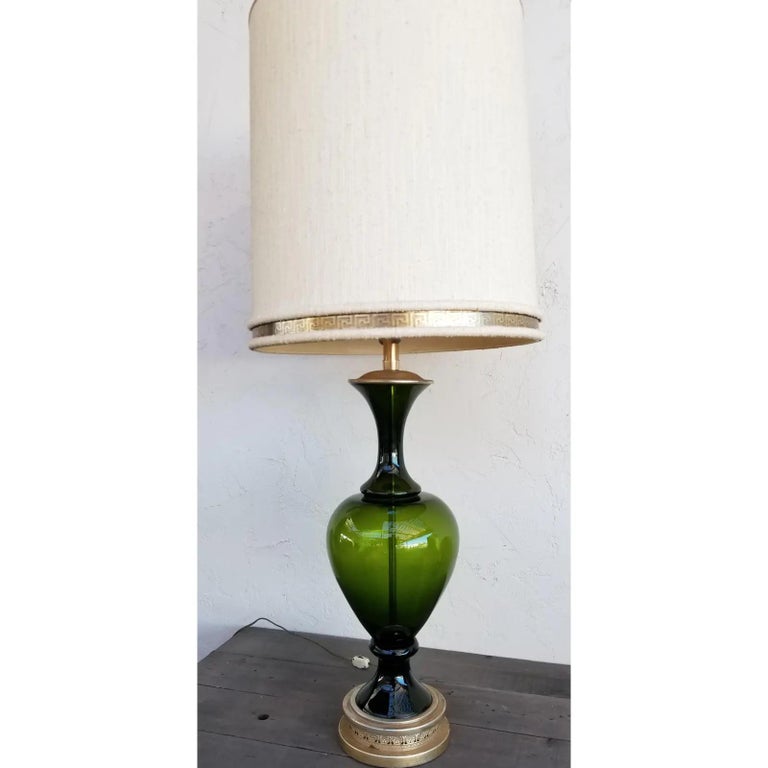 American Marbro Turned Glass Table Lamp For Sale
