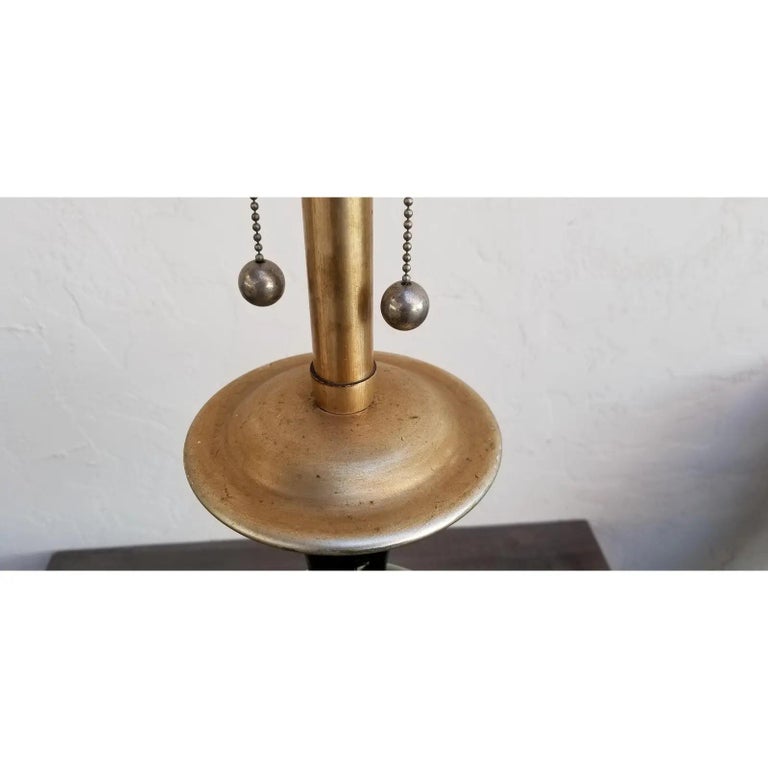 Brass Marbro Turned Glass Table Lamp For Sale