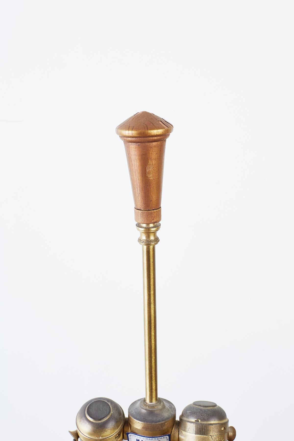 American Marbro Venetian Style Giltwood Column Table Lamp