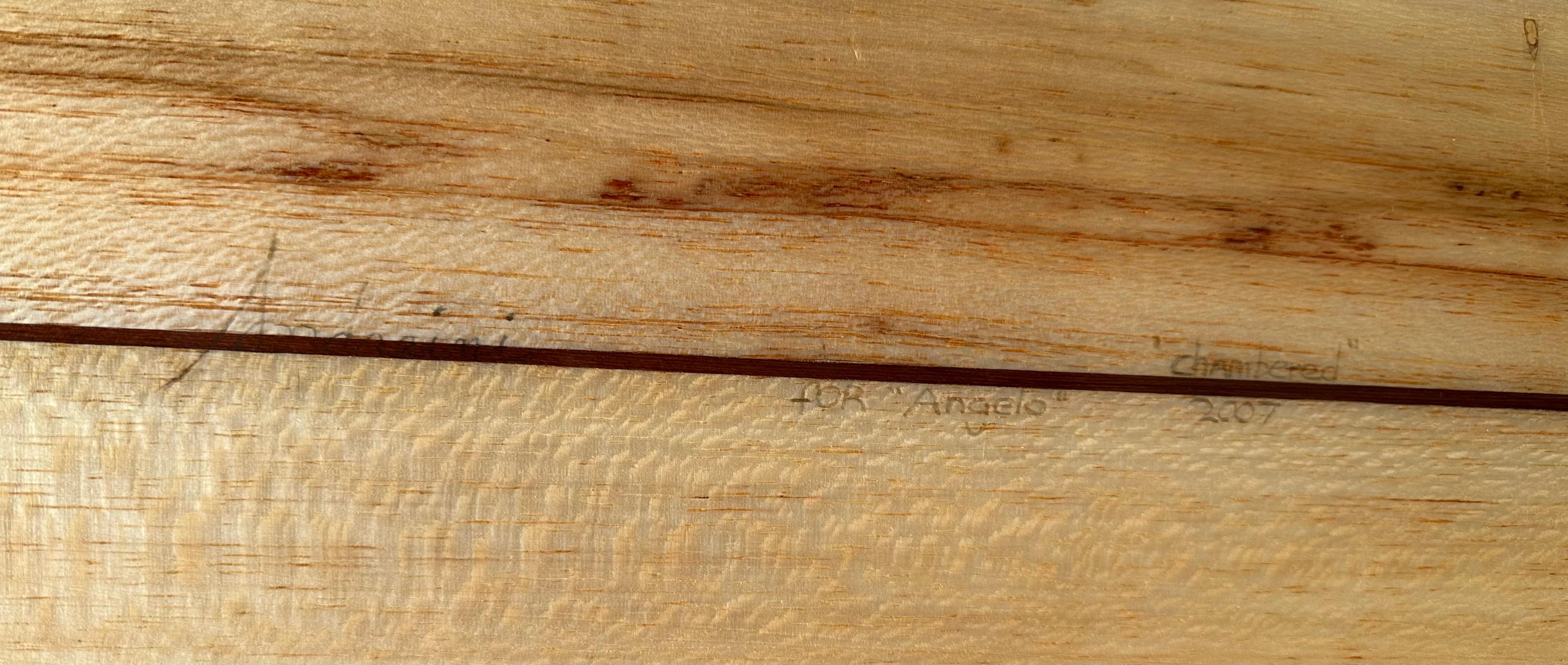 Marc Andreini balsa wooden longboard In Good Condition For Sale In Haleiwa, HI