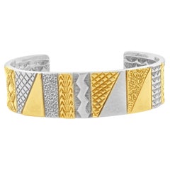 Marc Anita 14 Karat Yellow Gold & Sterling Silver Native American Cuff Bracelet