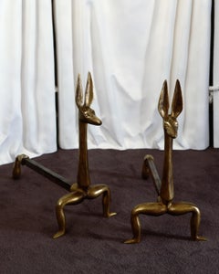 Marc Bankowsky, Anubis, Paar Bronze-Feuerböcke, Frankreich, 2006