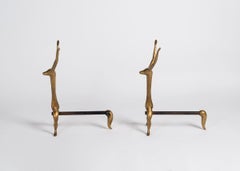 Marc Bankowsky, Creatures, Pair of Bronze Andirons, France, 2008