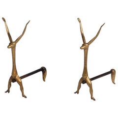 Marc Bankowsky, Creatures, Pair of Bronze Andirons, France, 2008