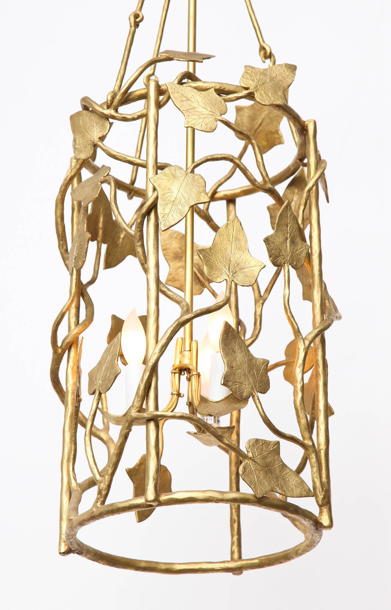 Polished bronze lantern by Marc Bankowsky.

Measures: Overall drop 35