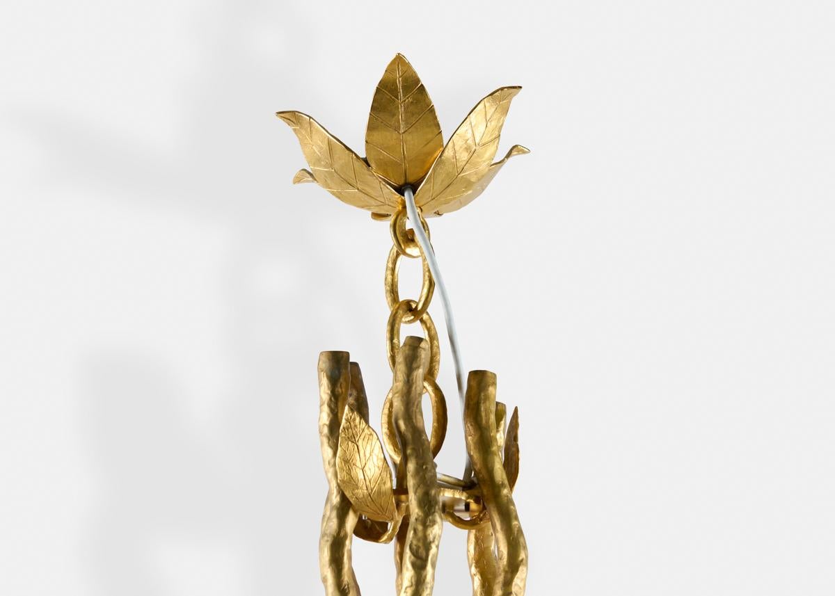Gilt Marc Bankowsky, Grand Chandelier in Gilded Bronze, France, 2019 For Sale