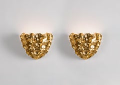 Marc Bankowsky, Méduse, Pair of Gilt Bronze Sconces, France, 2019