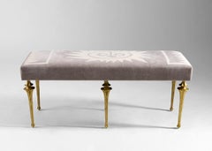 Marc Bankowsky & Miguel Cisterna, Embroidered Bench, Bronze Legs, France, 2022