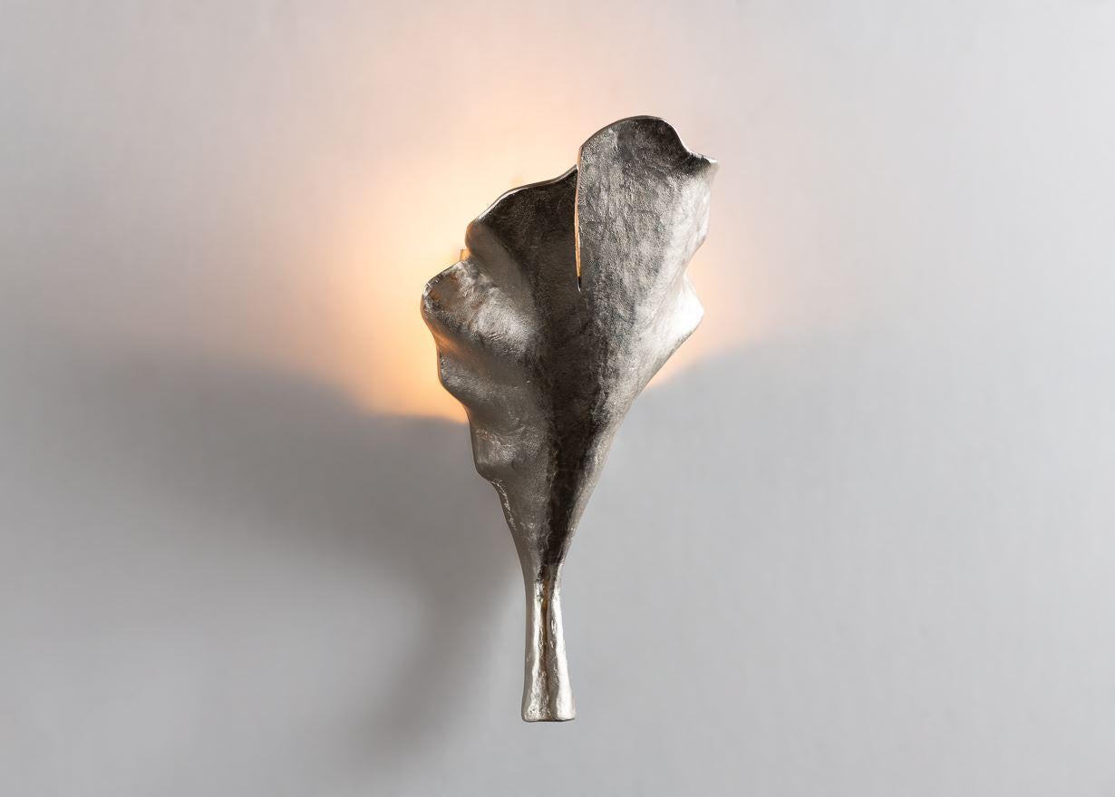 Marc Bankowsky, New Leaf, Nickel Bronze Sconce, France, 2007 In Excellent Condition For Sale In New York, NY