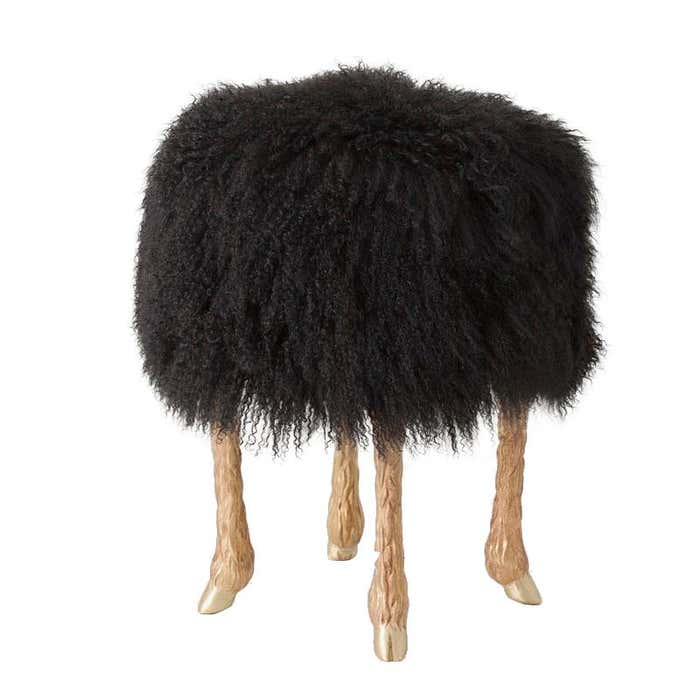 Marc Stool Marc Bankowsky, Pieds de Bouc, Bronze Legged Stool, France, 2013 For ...