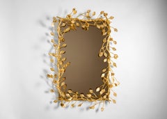 Marc Bankowsky, Le Printemps, Espejo de bronce, motivo floral, Francia, 2023