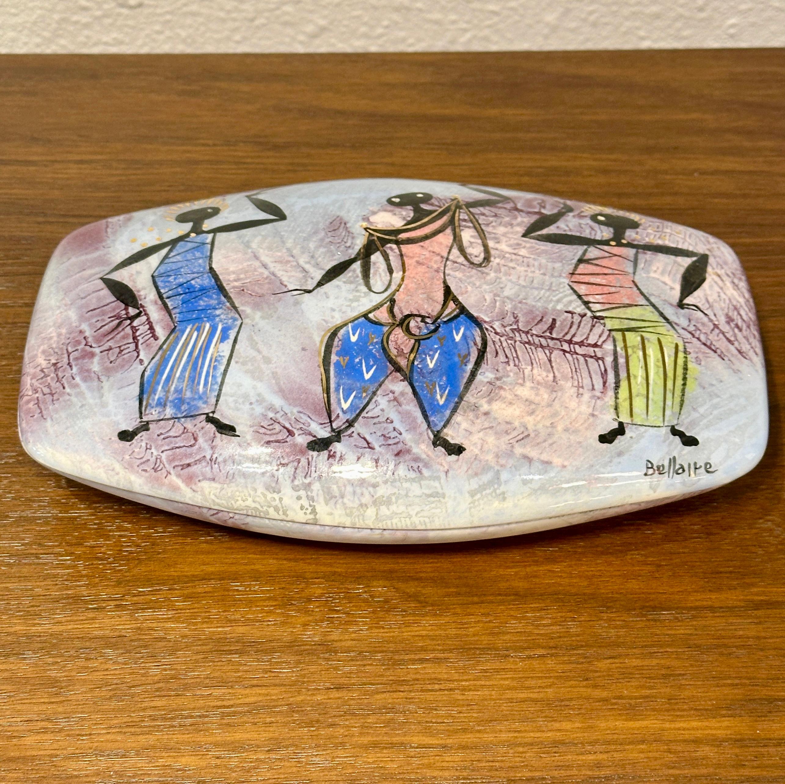 Mid-Century Modern Marc Bellaire Balinese Ceramic Covered Dish California ca 1950s For Sale
