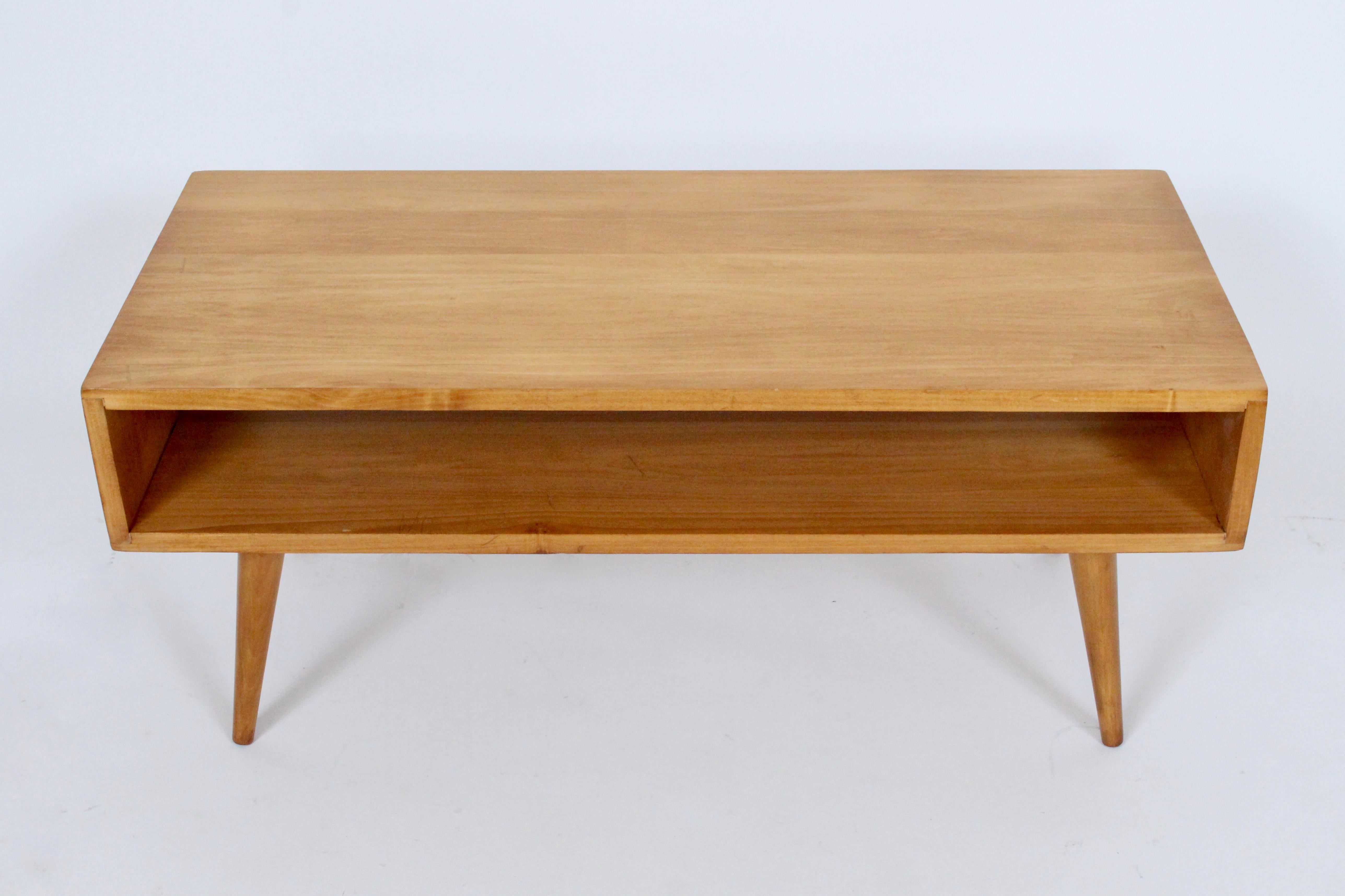 Marc Berge Maple Magazine Coffee Table, Bench, 1950's In Good Condition In Bainbridge, NY