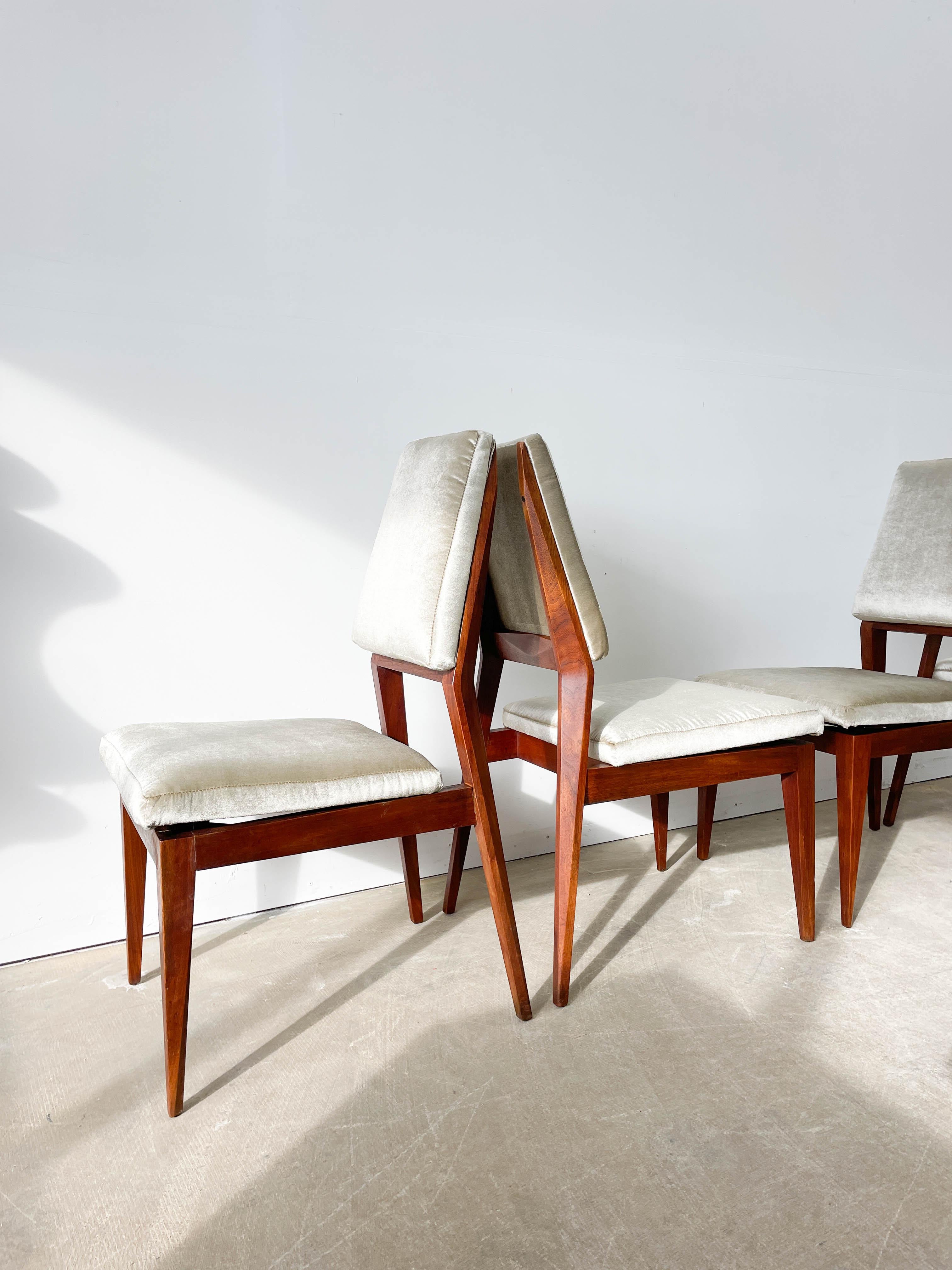Marc Berge Walnut Dining Chairs for Grosfeld House In Good Condition In Kalamazoo, MI
