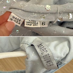 MARC BOUWER 1999 Vintage Blue Sequin Midi Dress