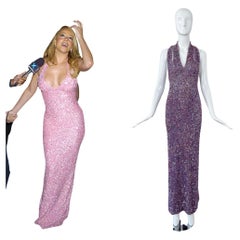 MARC BOUWER 2004 Vintage Purple Embellished Evening Gown Maxi Dress