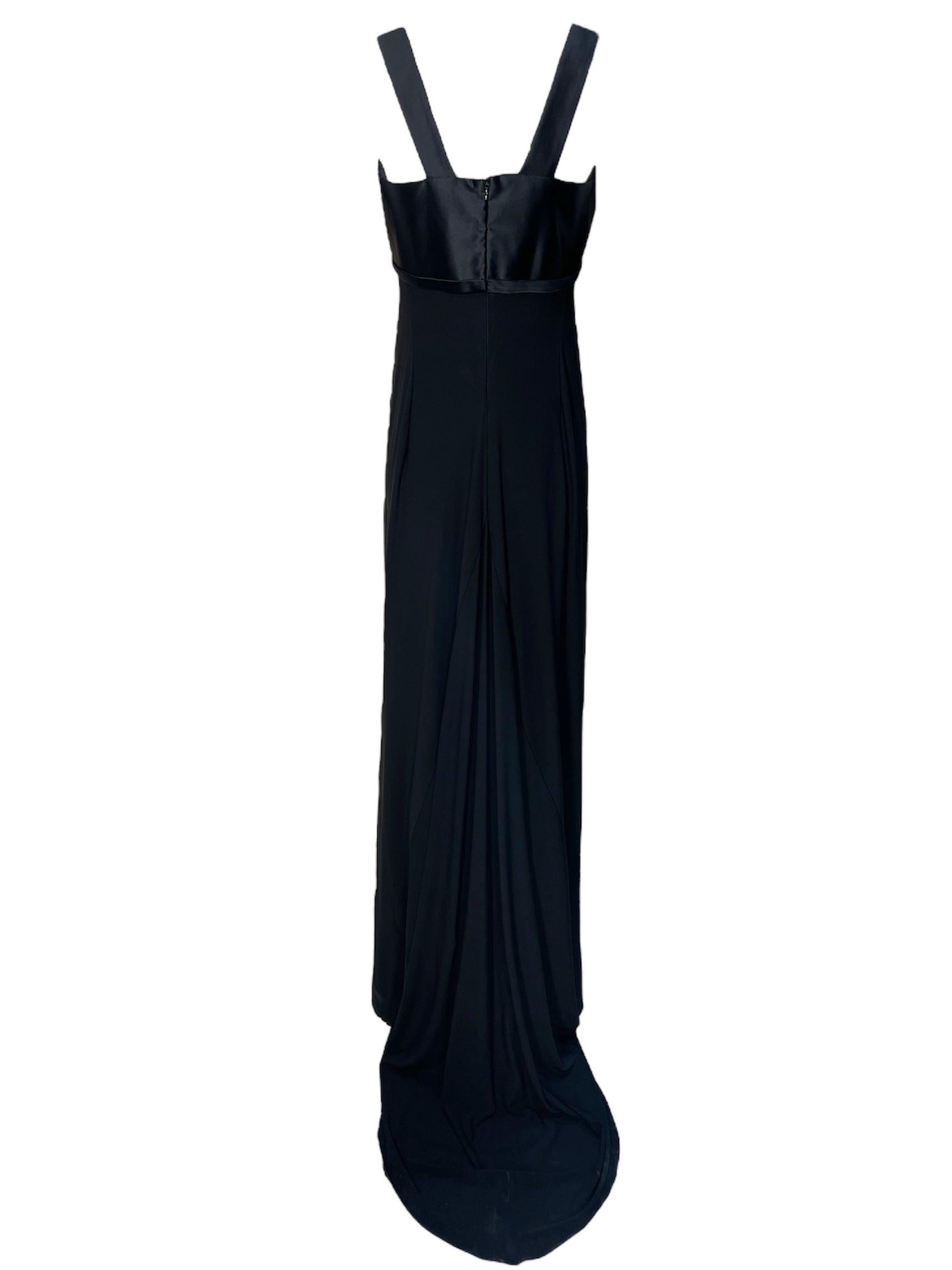 Noir Marc Bouwer Robe de soirée noire Hollywood Glam, années 2000 en vente